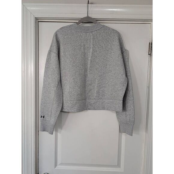 Under Armour Project Rock Cropped Sweatshirt women's gray Iron Paradise - Picture 7 of 7